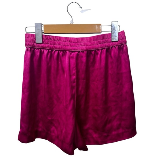 Victorias Secret XS Classic Hot Pink Satin Slip Pj Pyjama Mini Shorts Soft Silk - Picture 2 of 4